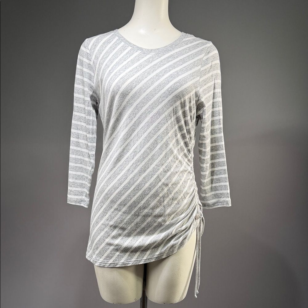 Calvin Klein Light Gray Striped Long Sleeve Top (rack 7)